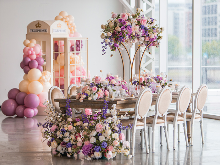 elegant wedding bridal show table decor
